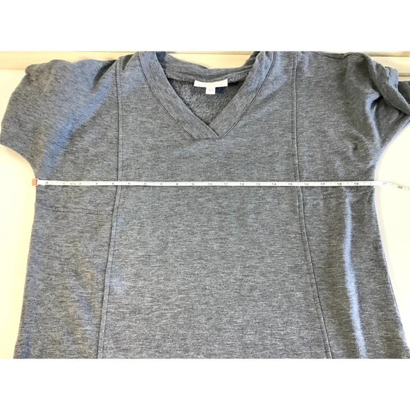 PureJill Womens S Gray Heather/BlueTranquility Fleece Dress/ Tunic Top - Picture 6 of 10